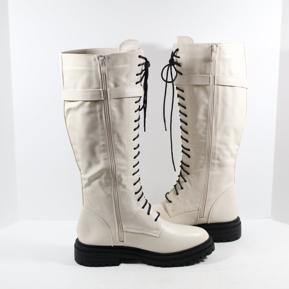 Olivia Miller Simonetta Women's Knee-High Boots - Cream 10M - Picture 3 of 7